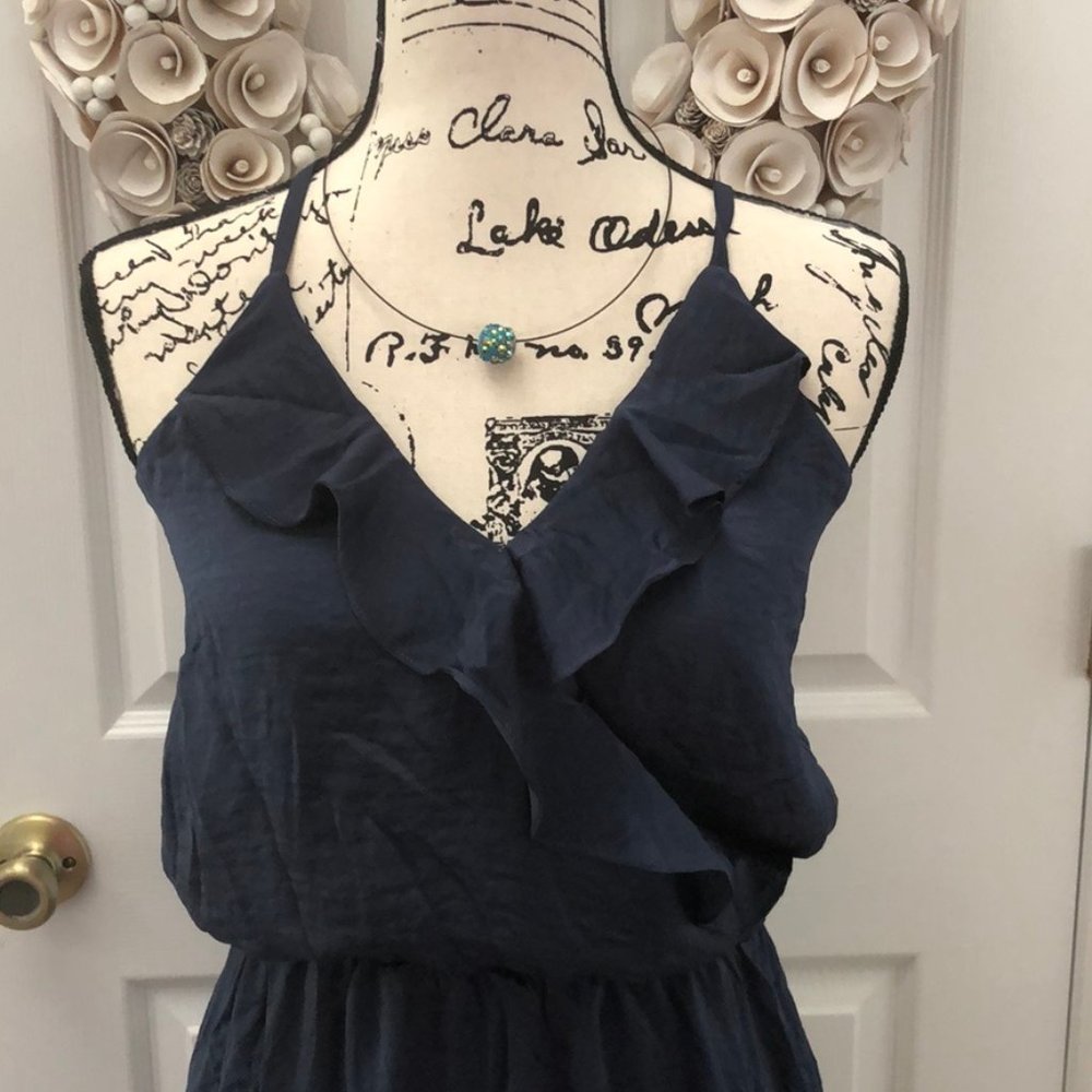Sexy strappy high low dress in navy - Picture 2 of 6